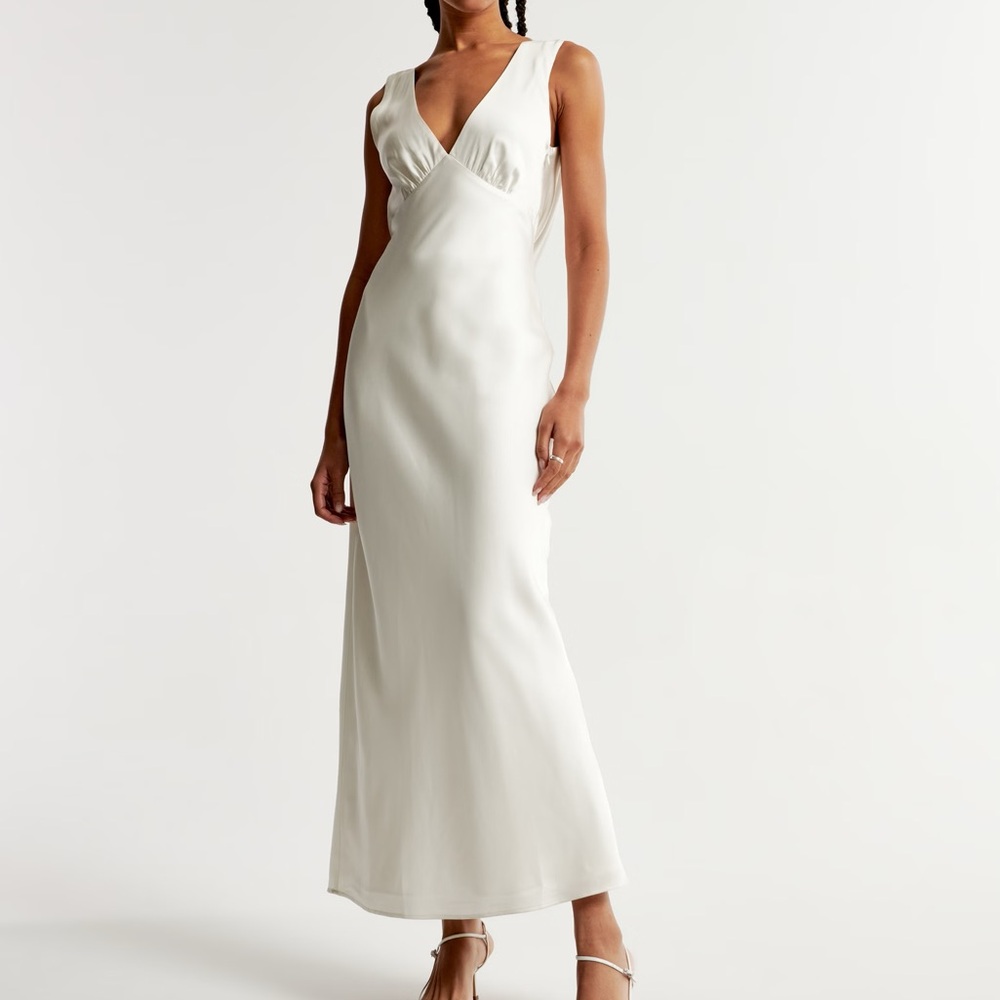 Plunge Cowl Back Maxi Dress